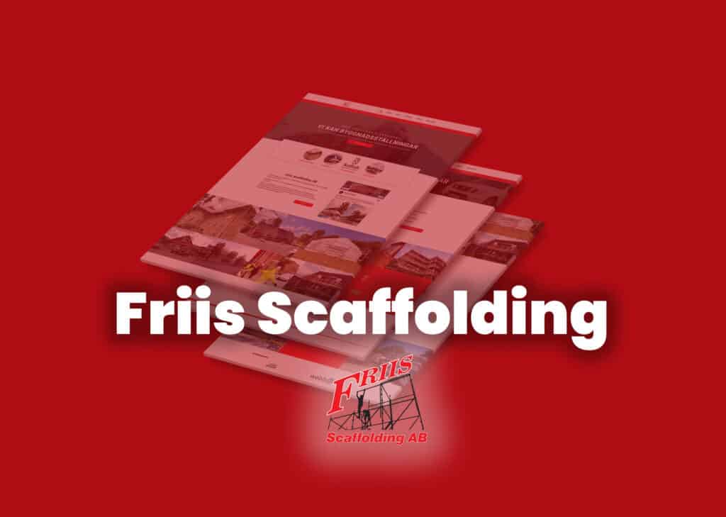 Friis Scaffolings webbplats i flera delar
